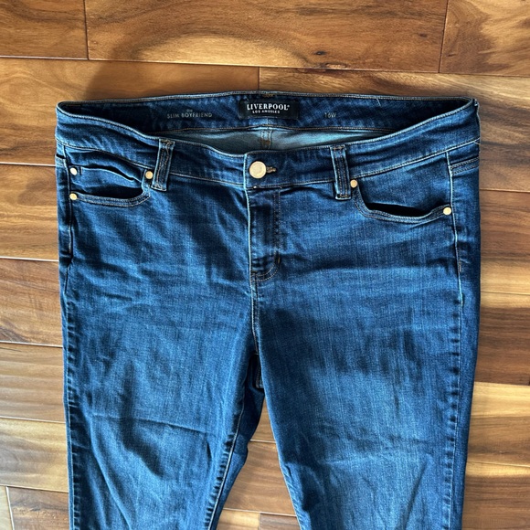 Liverpool Dark The Slim Boyfriend Jeans size 16W - Picture 2 of 4